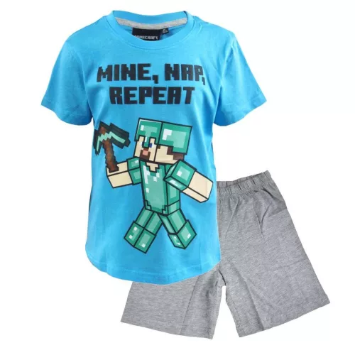 Minecraft Nap gyerek rövid pizsama 6 - 12 év / 116 - 152 cm