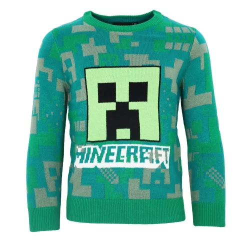 Minecraft Blocky gyerek kötött pulóver 6 - 12 év / 116 - 152 cm