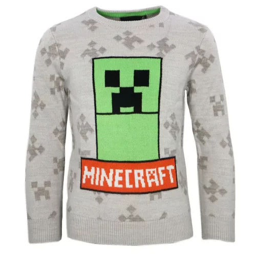 Minecraft Blocky gyerek kötött pulóver 6 - 12 év / 116 - 152 cm