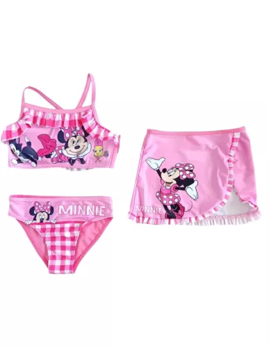 Disney Minnie Checkered gyerek bikini és szoknya szett 4 - 10 év / 104 - 140 cm