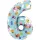 Peppa malac Blue 6-os szám fólia lufi 66 cm