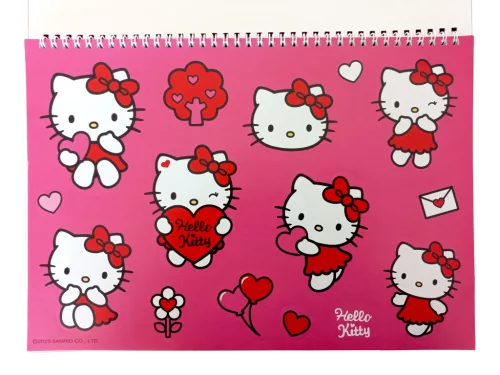 Hello Kitty Sweetheart A/4 spirál vázlatfüzet 40 lapos matricával