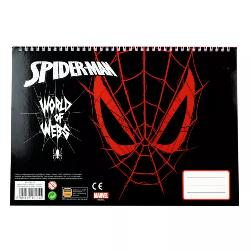 Pókember World of Webs A/4 spirál vázlatfüzet 40 lapos matricával