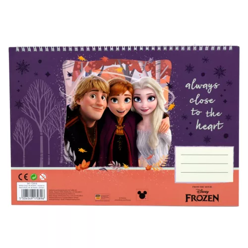Disney Jégvarázs Heart A/4 spirál vázlatfüzet 40 lapos matricával