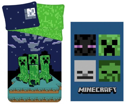 Minecraft Sssleep Tight  ágyneműhuzat és polár takaró szett