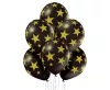 Csillagos Black Star léggömb, lufi szett 6 db-os 30 cm (12 inch)