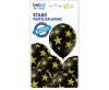 Csillagos Black Star léggömb, lufi szett 6 db-os 30 cm (12 inch)