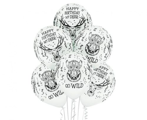 Szarvas Wild léggömb, lufi 6 db-os 12 inch (30 cm)