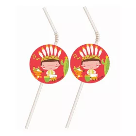 Indian Party, Indián műanyag szívószál 6 db-os