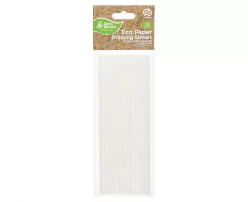 Fehér White papír szívószál 12 db-os