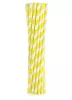 Sárga Yellow Stripes rugalmas papír szívószál 12 db-os