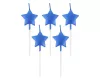 Kék csillag Metallic tortagyertya, gyertya szett 5 db-os