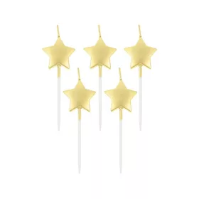   Arany csillag Metallic Gold tortagyertya, gyertya szett 5 db-os