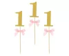 Rózsaszín 1st Birthday díszítő pálca 10 db-os