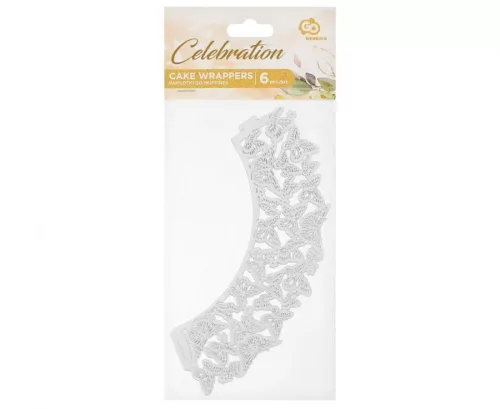 Pillangó White muffin dísz 6 db-os