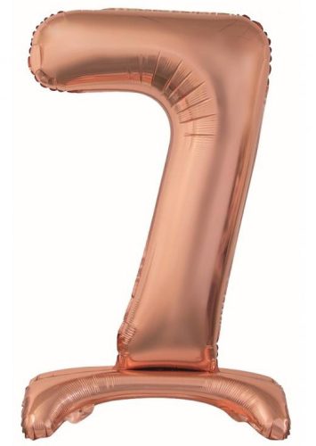 Rose Gold 7-es szám fólia lufi talppal 74 cm