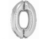 Ezüst 0-ás Silver szám fólia lufi 76 cm