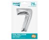 Ezüst 7-es Silver szám fólia lufi 76 cm