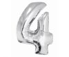 Ezüst 4-es Silver szám fólia lufi 76 cm