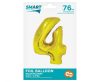 Arany 4-es Gold szám fólia lufi 76 cm