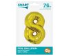 Arany 8-as Gold szám fólia lufi 76 cm