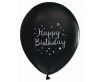 Happy Birthday Black léggömb, lufi 5 db-os 12 inch (30cm)