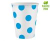 Kék Sky Blue Polka Dots papír pohár 6 db-os 250 ml