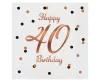 Happy Birthday 40 B&C White szalvéta 20 db-os 33x33 cm