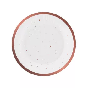 Rózsaszín Rose Gold Celebrate papírtányér 6 db-os 18 cm