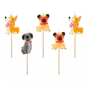 Kutyás Corgi tortagyertya, gyertya szett 5 db-os