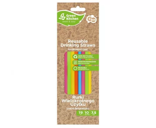 Színes Colorful műanyag szívószál 10 db-os