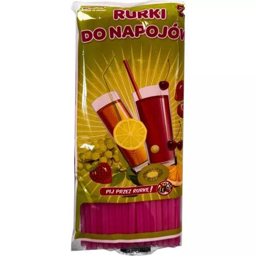 Színes Pink műanyag szívószál 50 db-os