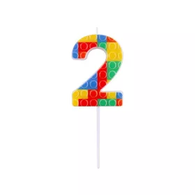 Építőkocka 2-es Pick Blocks tortagyertya, számgyertya