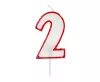 Piros körvonalas Red Outline Glitter 2-es számgyertya, tortagyertya