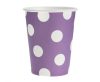 Lila Purple Polka Dots papír pohár 6 db-os 270 ml