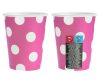 Magenta Polka Dots papír pohár 6 db-os 270 ml