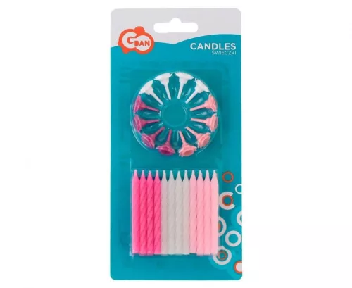 Rózsaszín Pattern 3 tortagyertya, gyertya szett