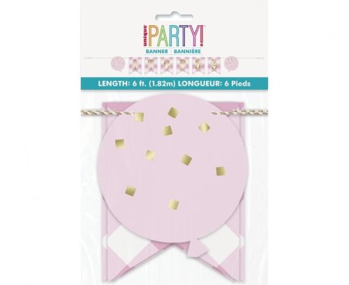 1st Birthday Pink, Első születésnap papír felirat 182 cm