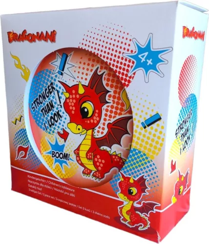 Sárkány BOOM étkészlet, micro műanyag szett Dobozban