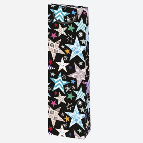 Karácsonyi Patterned papír italtáska 12x40x9 cm