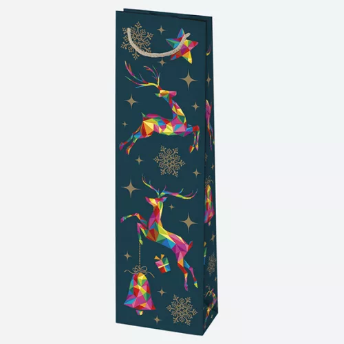 Karácsonyi Patterned papír italtáska 12x40x9 cm