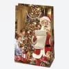 Karácsonyi Wishes papír ajándéktasak, ajándékzacskó 16x24x7 cm