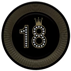   Happy Birthday 18 Hollywood Style papírtányér 8 db-os 18 cm