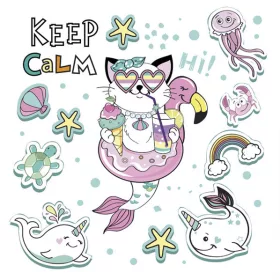 Állatos Cat Vibes szalvéta 20 db-os 33x33 cm