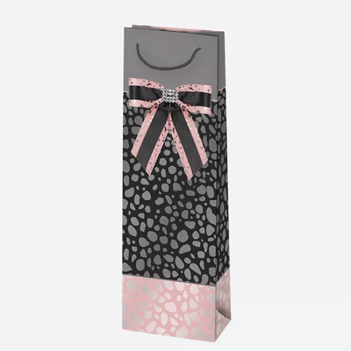 Színes Bow papír italtáska 10,5x33x8,5 cm