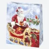 Karácsonyi Toyland papír ajándéktasak, ajándékzacskó 19x23x10,5 cm
