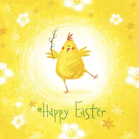 Húsvét Happy Chicken szalvéta 20 db-os 33x33 cm