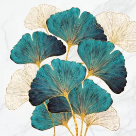 Ginkgo Biloba Gold and Emerald szalvéta 20 db-os 33x33 cm