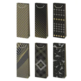 Mintás Black&Gold papír italtáska 13x38x11 cm