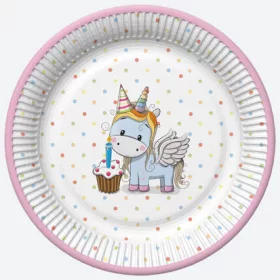 Unikornis Sweet papírtányér 8 db-os 22,7 cm